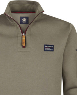 Petrol Industries Men sweater collar zip army - maat XXL Groen