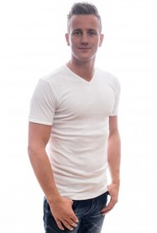 Petrol Industries Men T-Shirt Basic V-Neck White. Wit - L