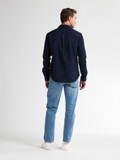 Petrol Overhemd Corduroy Navy Donkerblauw - L,M,XL