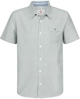 Petrol Short Sleeve Overhemd Print Groen - L,XXL