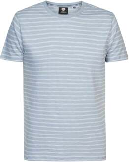 Petrol T-Shirt Gestreept Lichtblauw - XL,XXL
