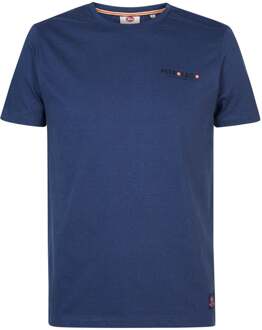 Petrol T-Shirt Print Navy Blauw - M,XXL