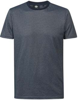 Petrol T-Shirt Zigzag Navy Blauw - L,M,XL,XXL