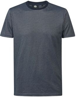Petrol T-Shirt Zigzag Navy Blauw - M,L,XL,XXL