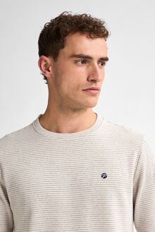 Petrol Trui Bluewave Streep Ecru Off-White - XL,XXL