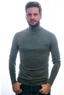 Petrol Turtleneck Petrol , Grijs , Heren - Xl,L,Xs