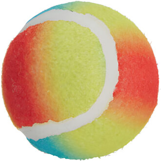 Pets Collection Hondenspeelgoed - 3x - tennisballen - rubber - 6,5 cm - regenboog kleuren