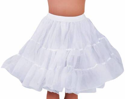 Petticoat kniehoogte wit met elastiek luxe - Maatkeuze: Maat L/XL
