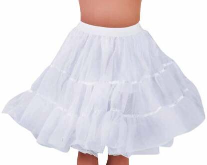 Petticoat kniehoogte wit met elastiek luxe - Maatkeuze: Maat S/M