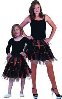 Petticoat zwart / oranje goud gestreept kind