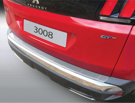 Peugeot Bumper beschermer passend voor Peugeot 3008 II 2016- Zilver 'Ribbed' GRRBP638S