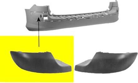 Peugeot Links Sierlijst Achterbumper +sw Zwart 4042557