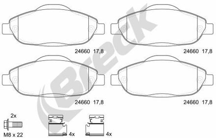Peugeot Remblokkenset, schijfrem 246600070100