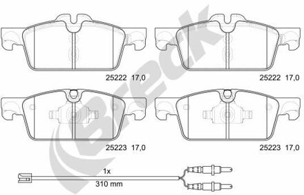 Peugeot Remblokkenset, schijfrem 252220070100