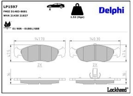 Peugeot Remblokkenset, schijfrem LP1597