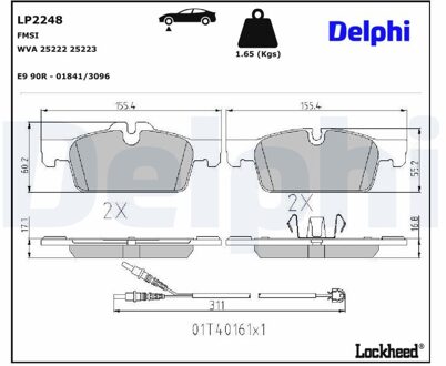 Peugeot Remblokkenset, schijfrem LP2248