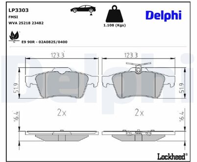 Peugeot Remblokkenset, schijfrem LP3303