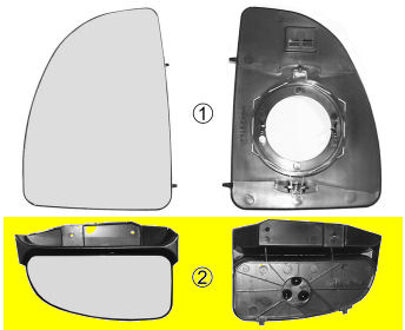 Peugeot SPIEGELGLAS RECHTS vanaf '00 ONDER