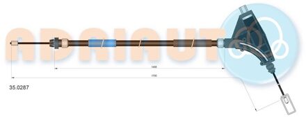 Peugeot Trekkabel, parkeerrem 350287