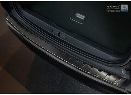 Peugeot Zwart RVS Achterbumperprotector passend voor Peugeot 3008 II 2016- 'Ribs'