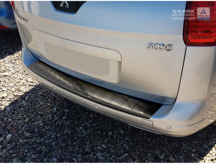 Peugeot Zwart RVS Achterbumperprotector passend voor Peugeot 5008 2009-2016 'Ribs'