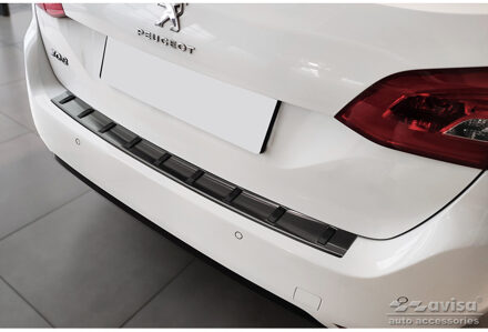 Peugeot Zwart RVS Bumper beschermer passend voor Peugeot 308 SW II 2013-2017 & Facelift 2017-2021 'STRON AV254009