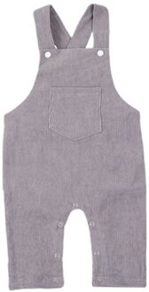 Peuter Baby Corduroy Romper Baby Jongen Meisje Jarretel Riem Broek Met Voorvak Effen Kleur Knop Jumpsuit Voor Lente Herfst Grijs / 12m