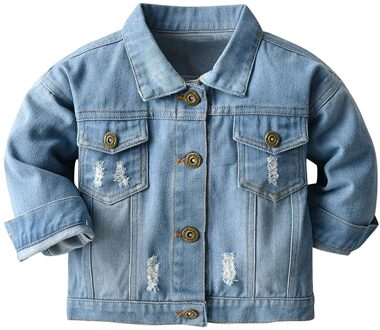 Peuter Baby Jongens Denim Jasje Kids Knop Pocket Down Jeans Jas Top Jas Bovenkleding Jassen Voor Jongens Kleding Kinderen Jas 12-18 Months