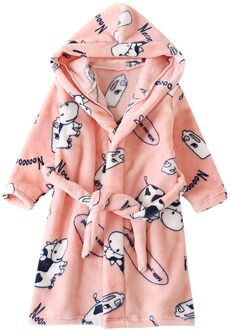 Peuter Baby Jongens Meisjes Cartoon Badjassen Flanel Night-Gewaad Nachtkleding roze / 2-3 Years