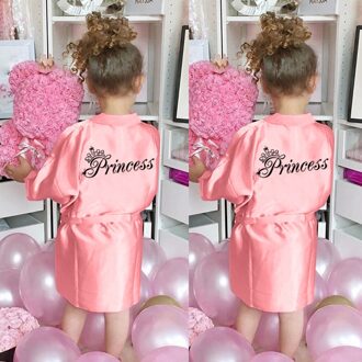 Peuter Baby Kids Meisjes Effen Zijde Satijn Kimono Gewaden Badjas Nachtkleding Pyjama Zachte En Comfortabele Kinderen Slaap Gewaad 4-5 Years