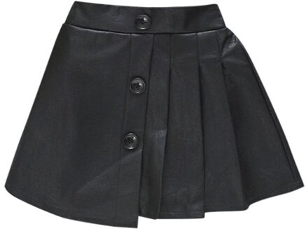 Peuter Baby Kids Meisjes Mini Rok Mode Effen Kleur Bont Rok Individuele Plooirok Leuke Drie Knop Kinderen Rok Falda 12m