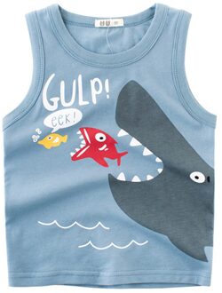 Peuter Baby Zomer Katoen Cartoon Vest Shark Afdrukken Jongens Mouwloze Kleding 6-7 years