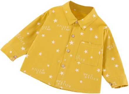 Peuter Kids Baby Jongens Lange Mouwen Brief Print Tops Shirt Blouse Kleding Jongens Shirt Vogue Baby Kleding Ropa bebe YE / 100