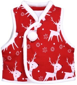Peuter Kids Baby Jongens Meisjes Jas Jas Cartoon Herten Gedrukt Mouwloze Jas Kerst Cartoon Baby Uitloper Kleding W1127 18m