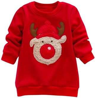 Peuter Kids Baby Jongens Meisjes Kleding Lange Mouwen Gedrukt Kerst Herten Hoodies Tops Herfst Winter Truien Sweatshirt # g4 24M
