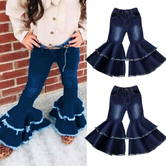 Peuter Kids Baby Meisje Denim Jeans Bell Bottom Broek Flare Broek Wijde pijpen Denim Boot Cut Broek Voor Baby Meisje kleding 4T
