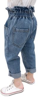 Peuter Kids Meisjes Casual Elastische Taille Jeans Denim Broek Blauw Mode Zomer Herfst Bodems Broek voor Kinderen Meisjes c 7T