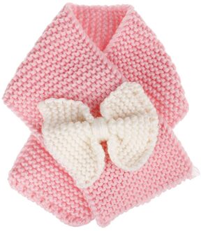 Peuter Kids Warm Winter Sjaal Baby Peuter Meisjes Jongens Strik Knit Gebreide Sjaals Roze