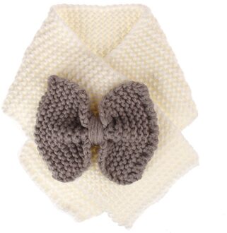 Peuter Kids Warm Winter Sjaal Baby Peuter Meisjes Jongens Strik Knit Gebreide Sjaals wit