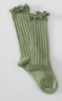 Peuter Meisje Sokken Kant Effen Kleur Dunne Modellen Van Kind Meisjes Zomer Effen Kleur Sokken groen / M(4-6Y)