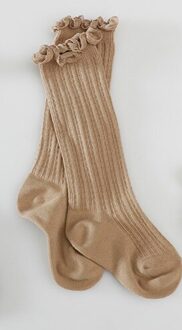 Peuter Meisje Sokken Kant Effen Kleur Dunne Modellen Van Kind Meisjes Zomer Effen Kleur Sokken kameel / M(4-6Y)