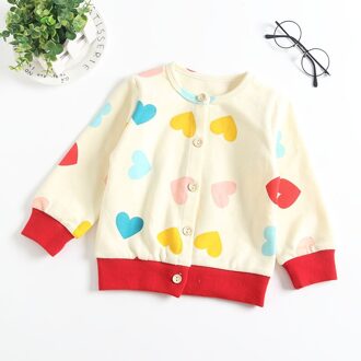 Peuter Meisje Winter Kleding Liefde Print Lange Mouwen Plus Fluwelen Warmer Baby Winter Jas Single Button Casaco Infantil 12 M 18 M 12m