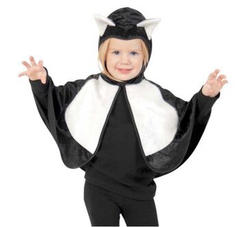 Peuter verkleedkleding poncho - kat/poes - dieren - met capuchon