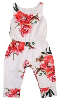 Peuter Zuigeling Meisjes Mouwloze Bloemen Romper Jumpsuit Speelpakje Outfits Kleding 6-24 M 18m