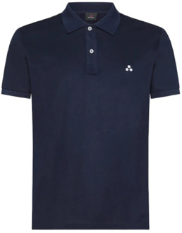 Peuterey Blauw Heren Polo Shirt met Logo op Kraag Peuterey , Blue , Heren - 2Xl,L,M