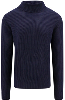 Peuterey Blauwe Gebreide Coltrui Sweater Aw23 Peuterey , Blue , Heren - XL
