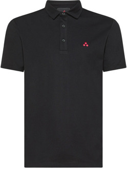 Peuterey Comfortabele katoen zijden polo shirt, stijlvol Peuterey , Black , Heren - 2Xl,Xl,L,M
