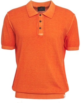 Peuterey Italiaans Polo Shirt met Logo Details Peuterey , Orange , Heren - Xl,L
