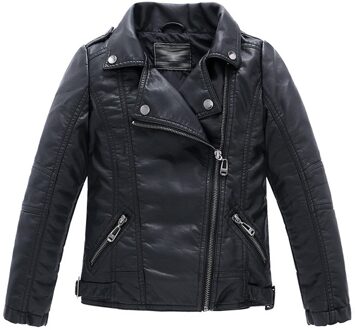 Peuters Faux Fall Lederen Jassen Voor 3-12Years Jongens Kinderen Herfst Windjack Motorfiets Jassen 3-4