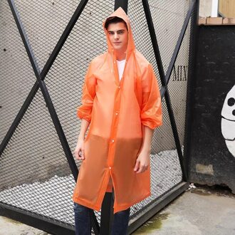 Peva Vrouwen Man Regenjas Volwassen Waterdichte Transparante Tour Wandelen Regen Poncho 6 Kleuren Draagbare Outdoor Oranje